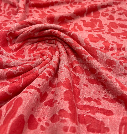 Hot Pink Animal Burnout 2 Way Stretch Fabric