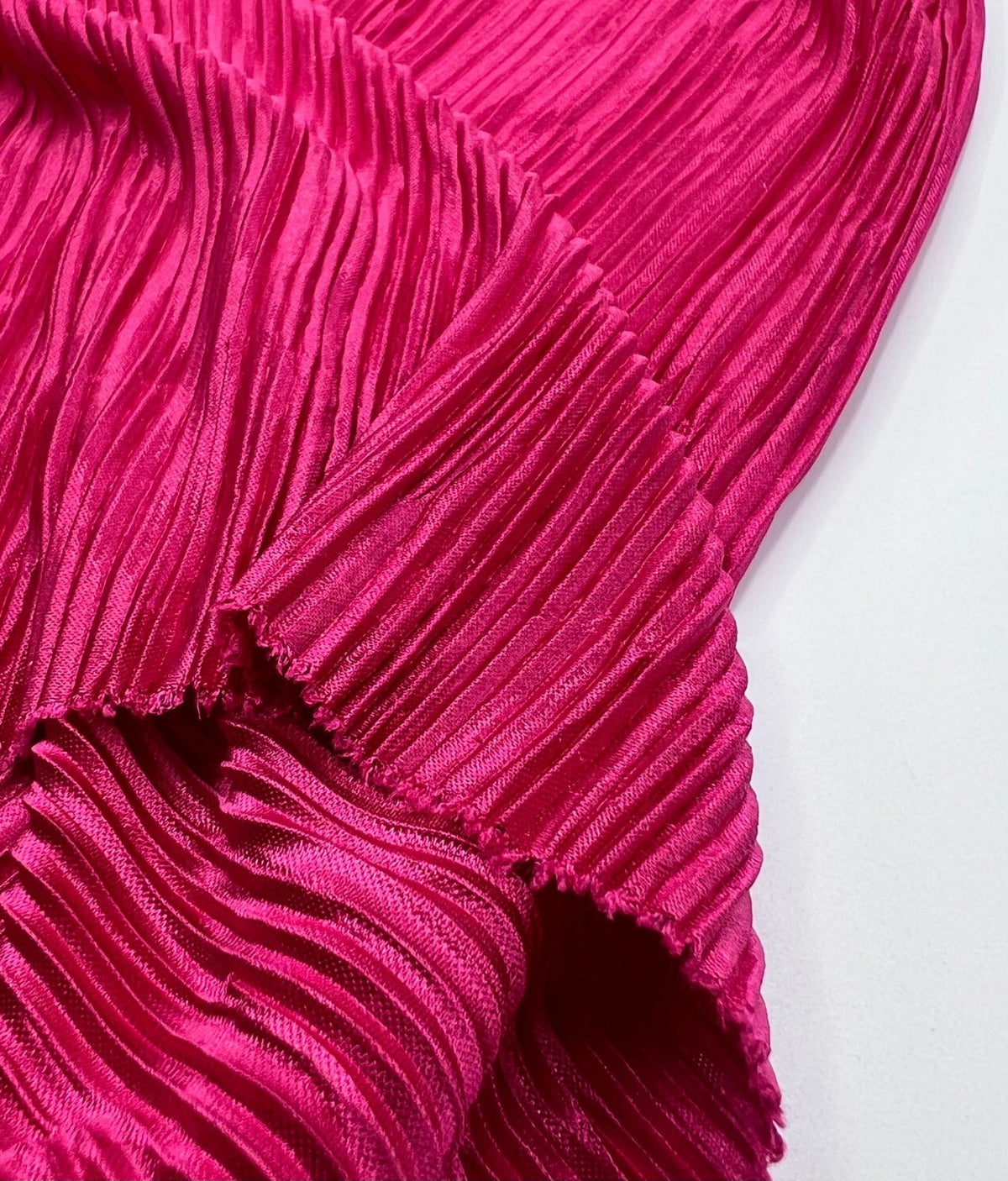 Hot Pink Cerise Plisse Pleated 2 Way Stretch Fabric