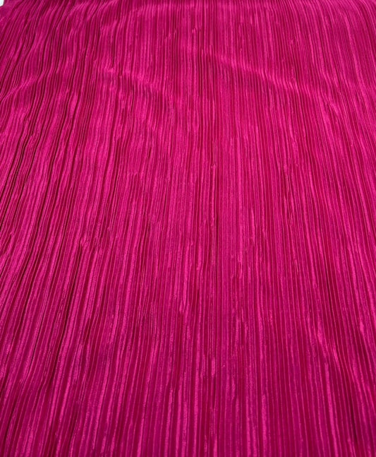 Hot Pink Cerise Plisse Pleated 2 Way Stretch Fabric