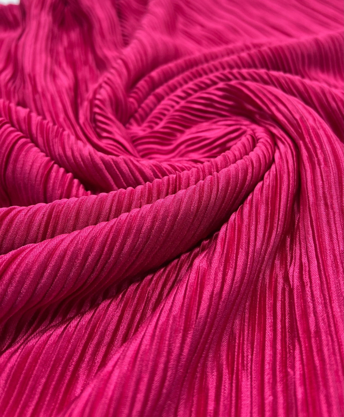 Hot Pink Cerise Plisse Pleated 2 Way Stretch Fabric
