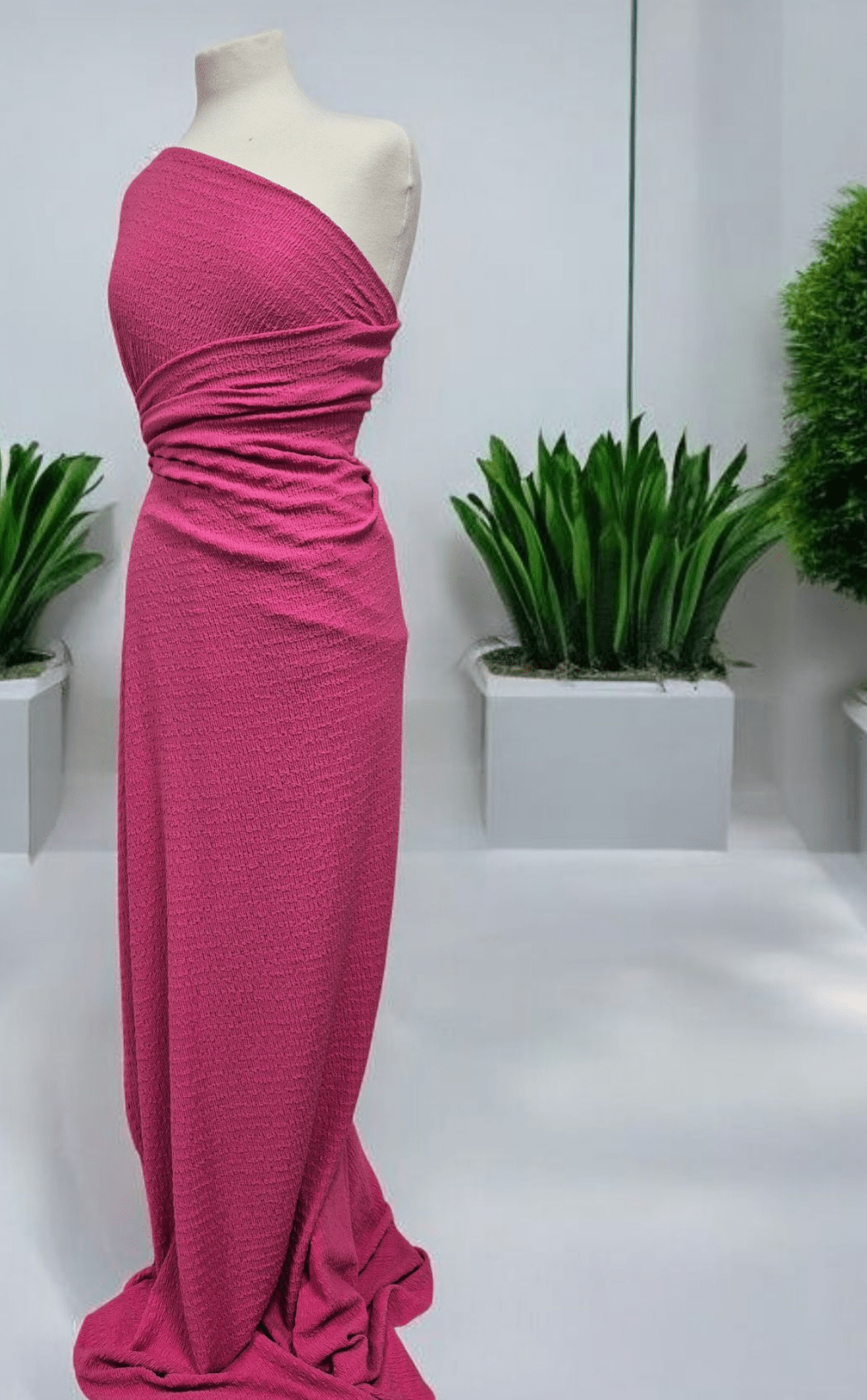 Hot Pink Cerise Popcorn 2 Way Stretch Fabric