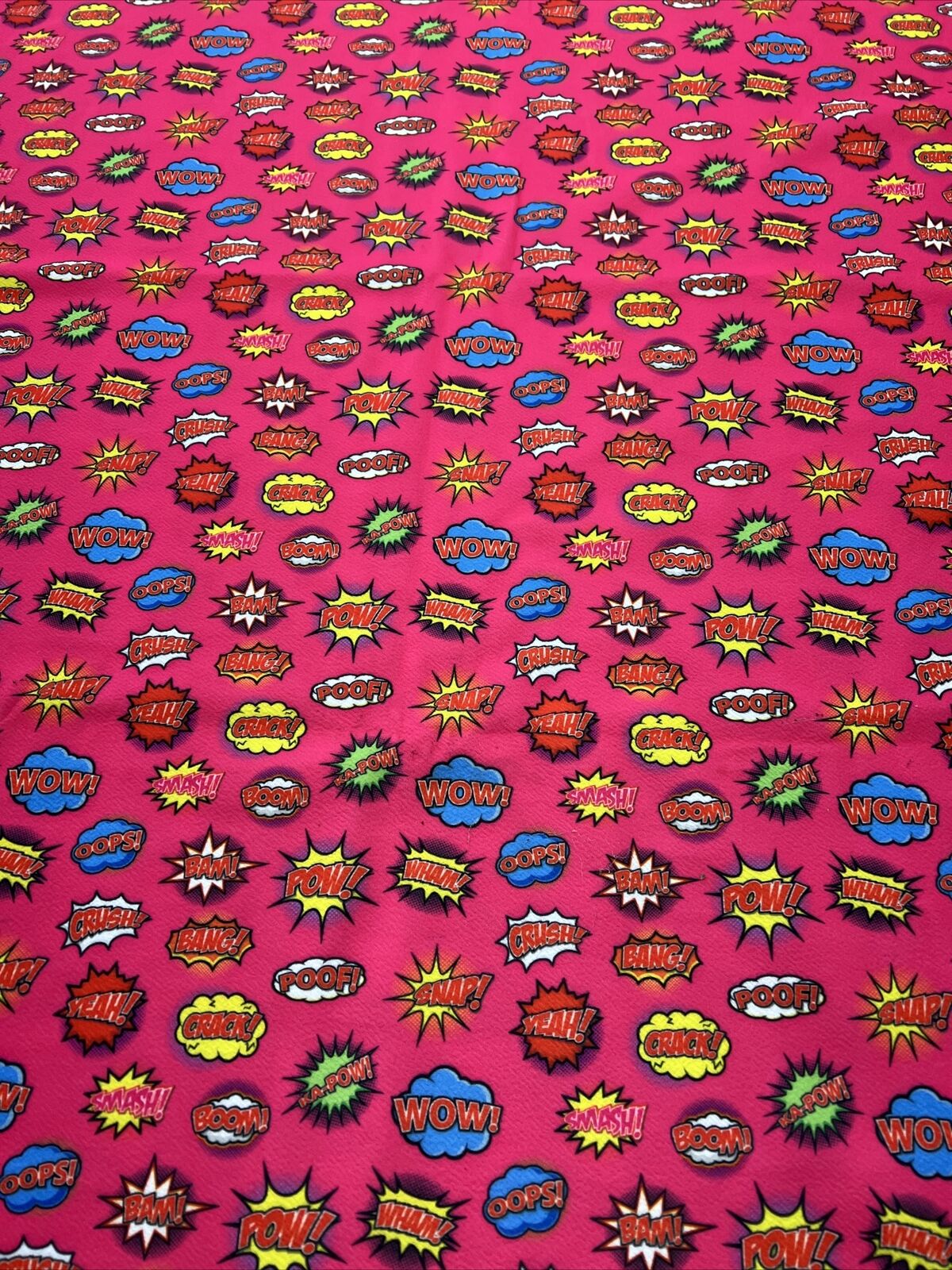 Hot Pink Comic Print Liverpool Bullet Stretch Fabric