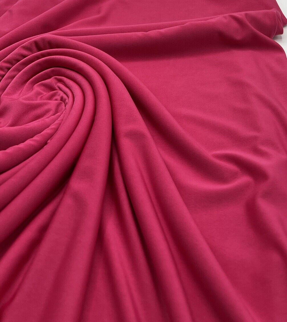 Hot Pink Plain Shiny Soft Touch Slinky 4 Way Stretch Fabric