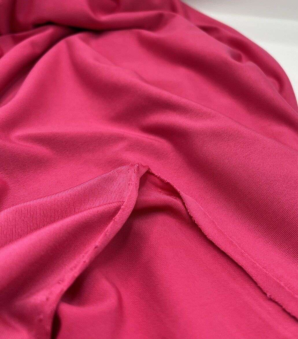 Hot Pink Plain Shiny Soft Touch Slinky 4 Way Stretch Fabric