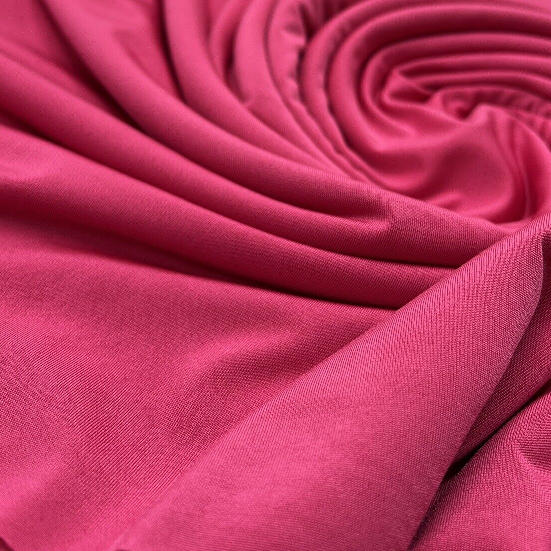 Hot Pink Plain Shiny Soft Touch Slinky 4 Way Stretch Fabric