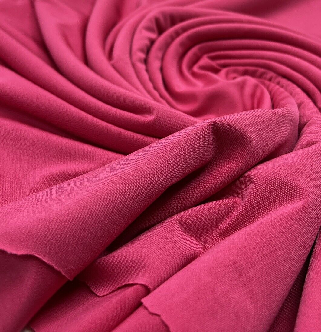 Hot Pink Plain Shiny Soft Touch Slinky 4 Way Stretch Fabric