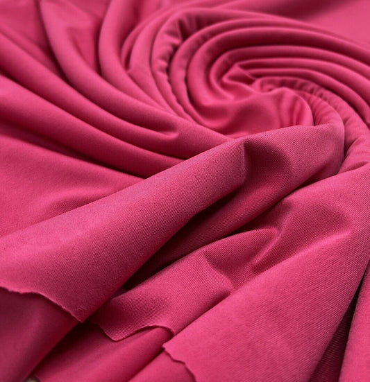 Hot Pink Plain Shiny Soft Touch Slinky 4 Way Stretch Fabric