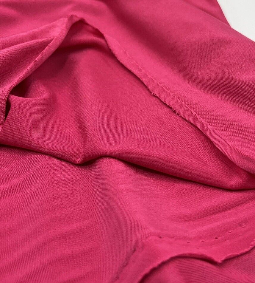 Hot Pink Plain Shiny Soft Touch Slinky 4 Way Stretch Fabric