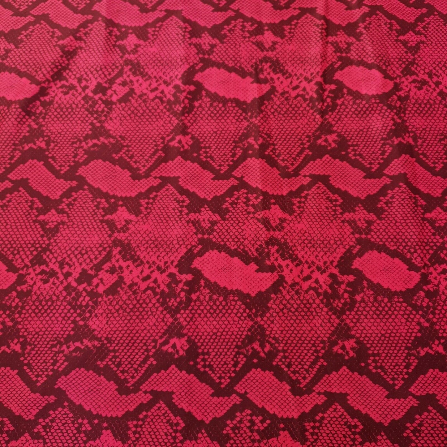 Hot Pink Snake Printed Plain Scuba 4 Way Stretch Jersey Fabric