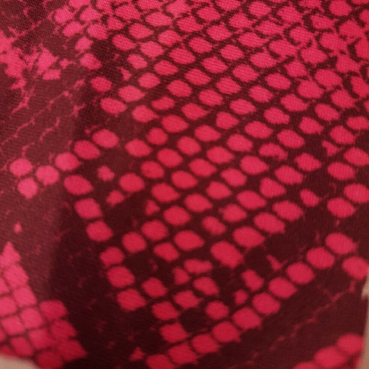 Hot Pink Snake Printed Plain Scuba 4 Way Stretch Jersey Fabric