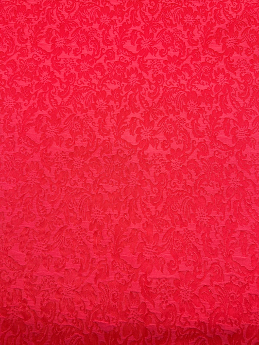 Hot Pink Textured Jacquard 2 Way Stretch Fabric