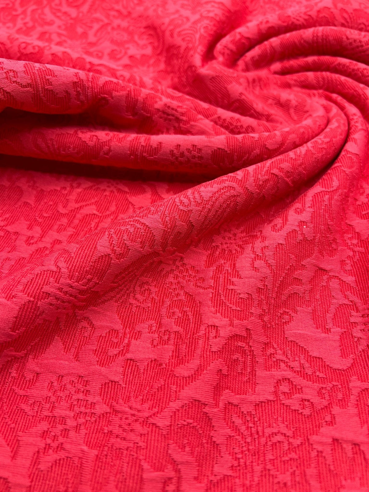 Hot Pink Textured Jacquard 2 Way Stretch Fabric