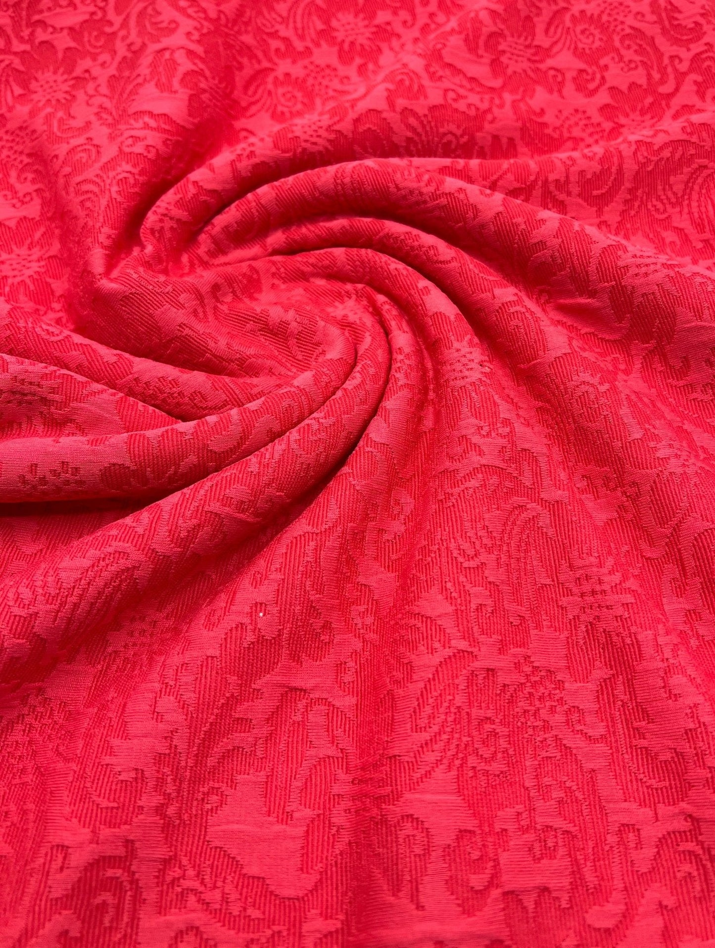Hot Pink Textured Jacquard 2 Way Stretch Fabric