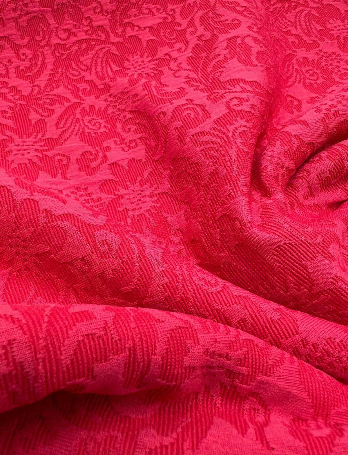 Hot Pink Textured Jacquard 2 Way Stretch Fabric