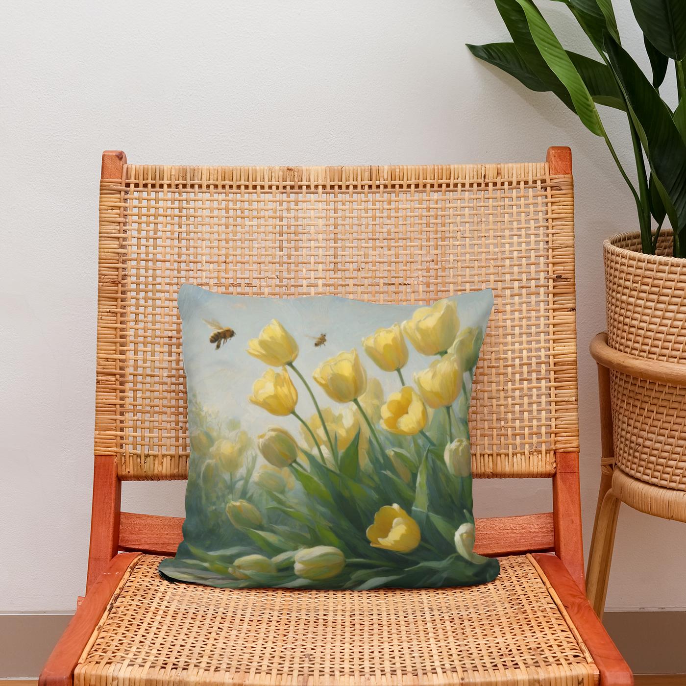 Spring's Whisper Cotton Cushion