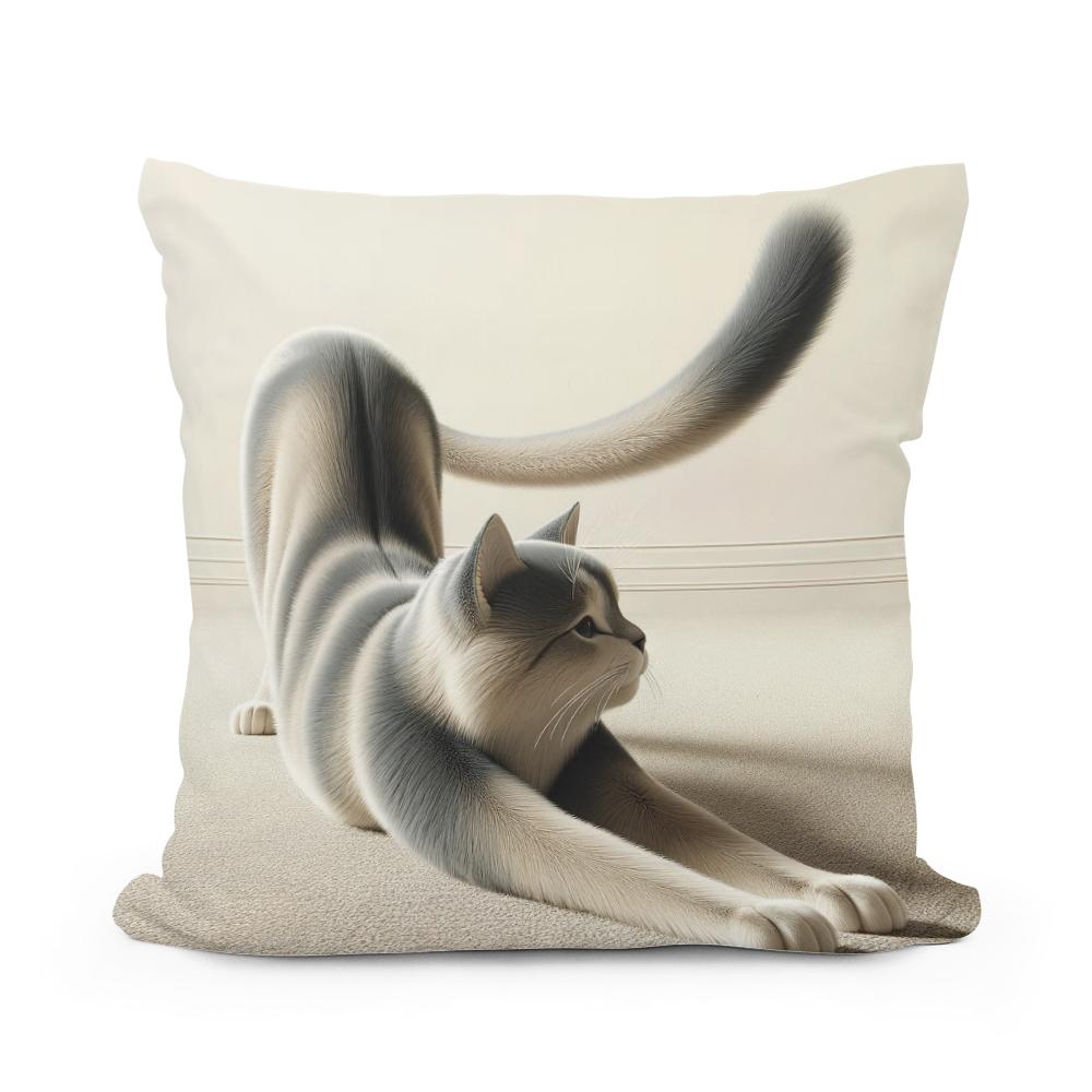 Stretching Cat Cotton Cushion
