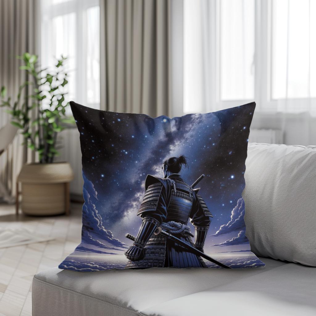 Cosmic Samurai Cotton Cushion