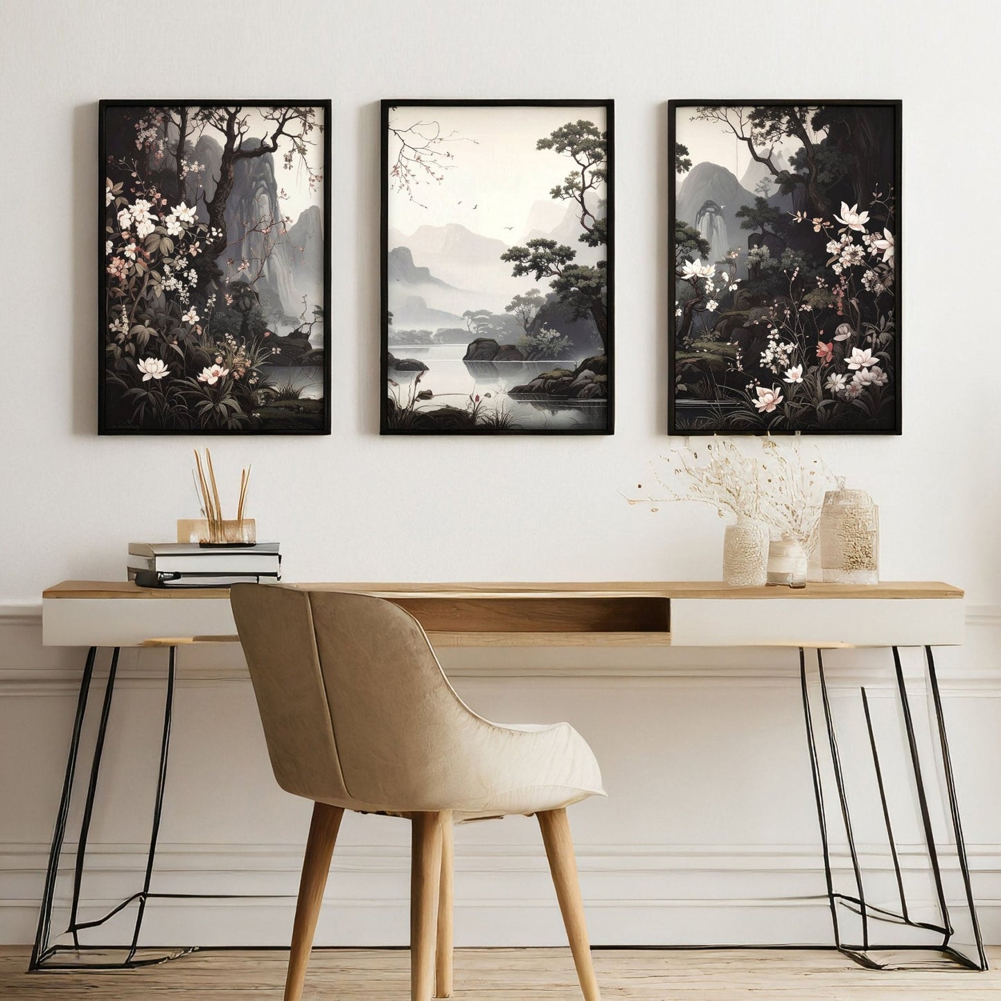 Huge Posters For Wall | Set of 3 Chinoiserie Wall art Prints