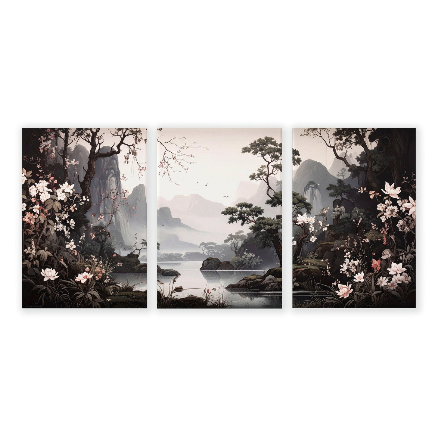 Huge Posters For Wall | Set of 3 Chinoiserie Wall art Prints