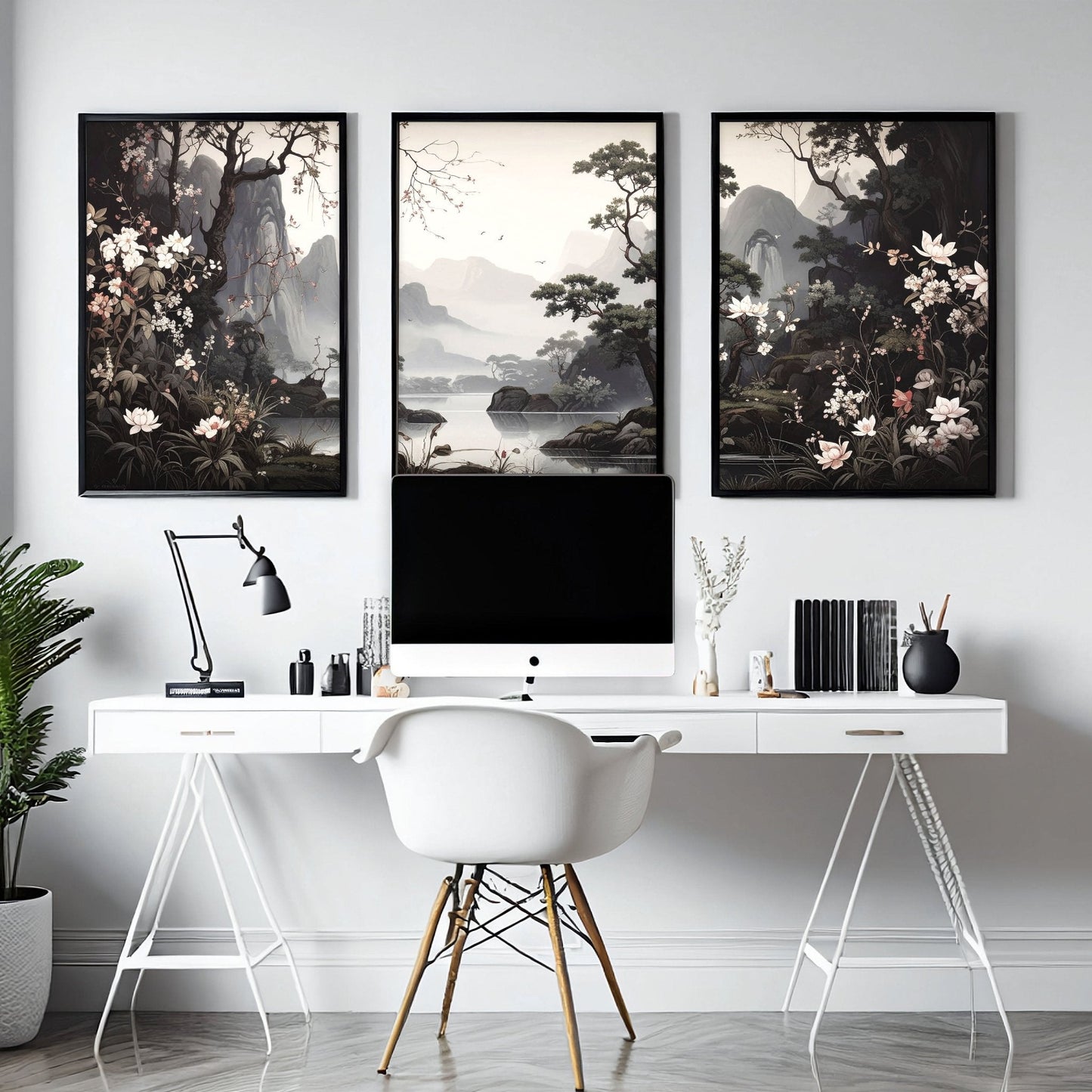 Huge Posters For Wall | Set of 3 Chinoiserie Wall art Prints