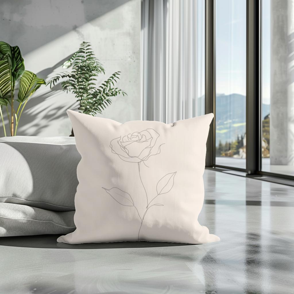 Elegant Rose Cotton Cushion