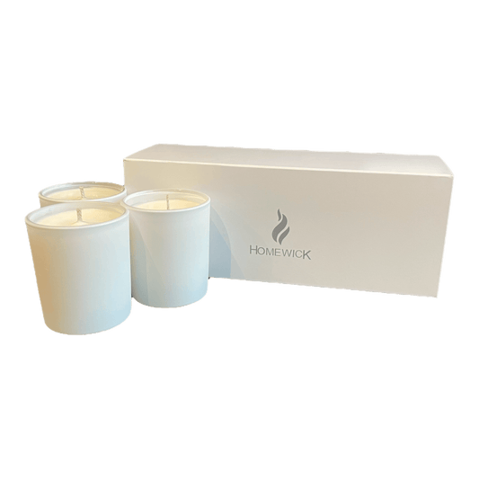 Soy Wax Scented Candle Trio - Gift Set - White