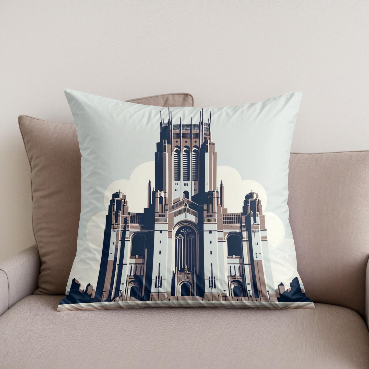 Liverpool Cathedral Minimalist Essence Cotton Cushion