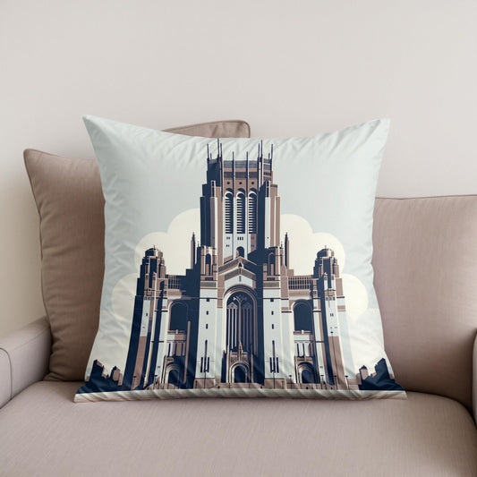 Liverpool Cathedral Minimalist Essence Cotton Cushion