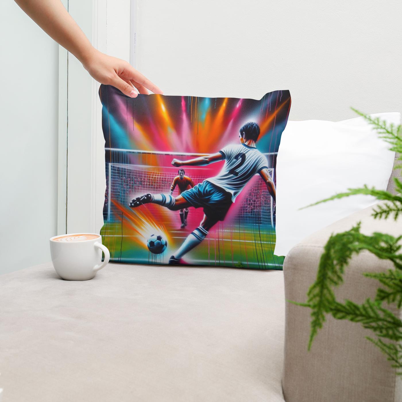 Free Kick Frenzy Cotton Cushion