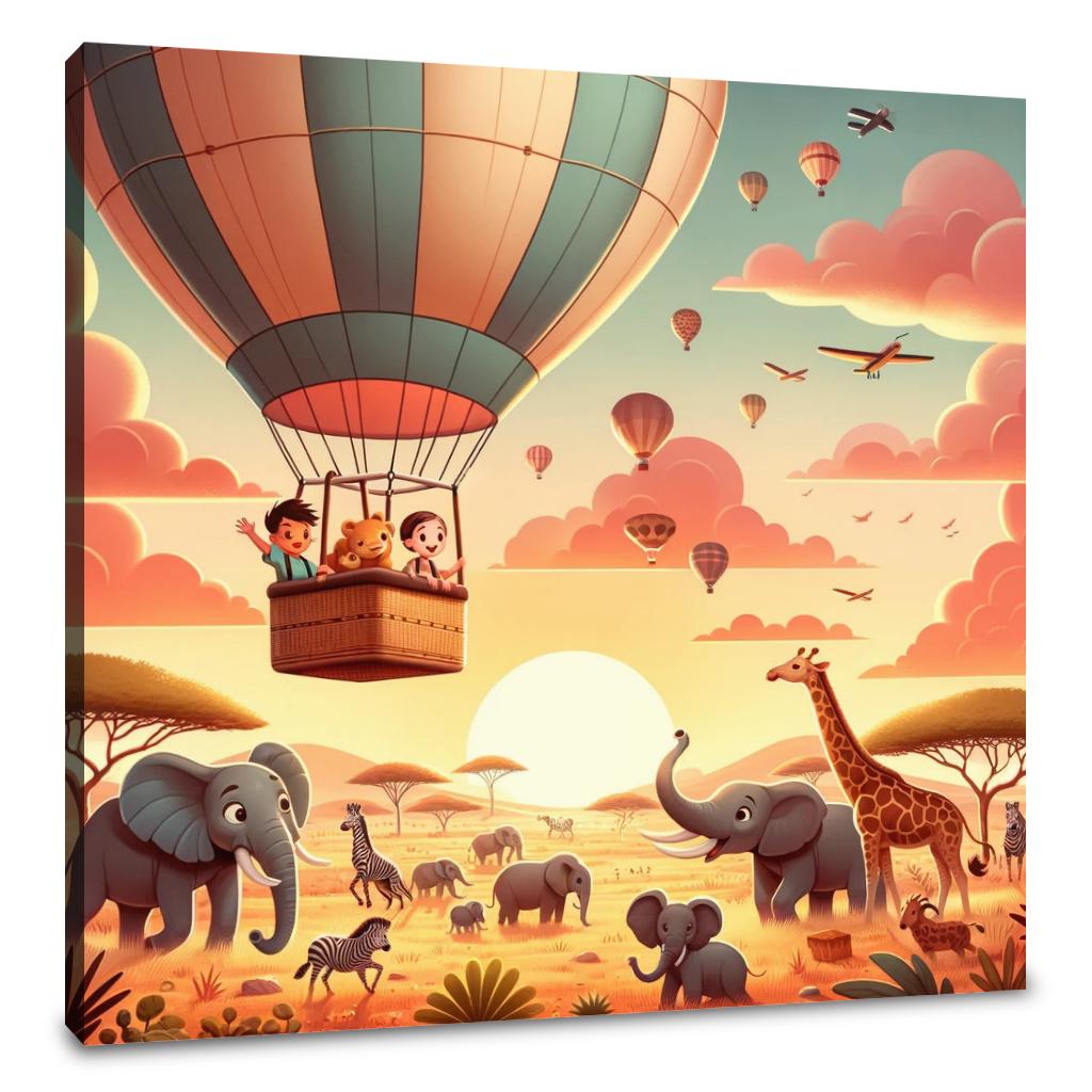 Safari Balloon Adventure Canvas