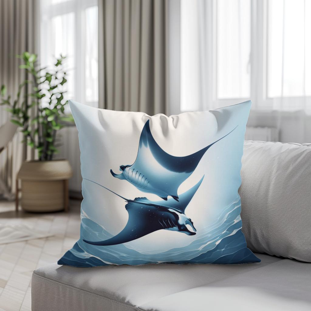 Blue Manta Ballet Cotton Cushion