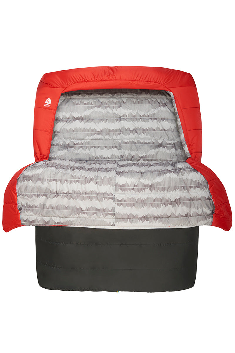 Sierra Designs Frontcountry Bed 20°F (-7°C) Synthetic 2-Person Sleeping Bag - Queen - Red/Grey