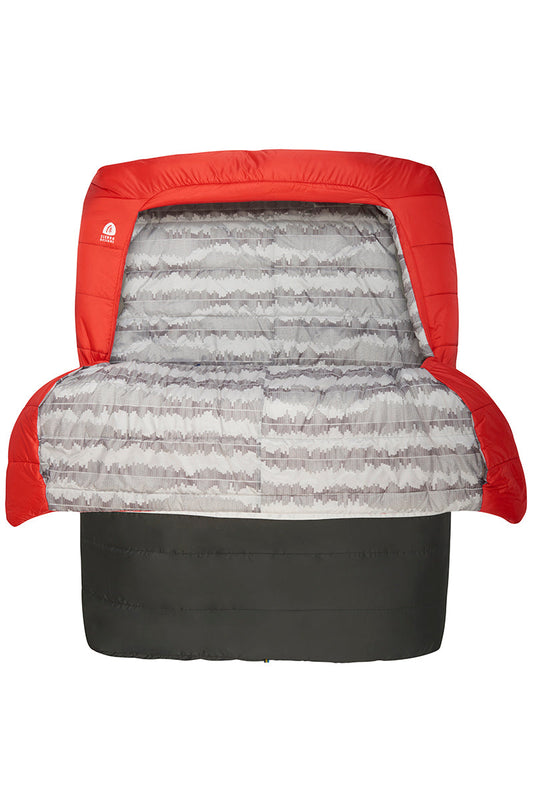 Sierra Designs Frontcountry Bed 20°F (-7°C) Synthetic 2-Person Sleeping Bag - Queen - Red/Grey