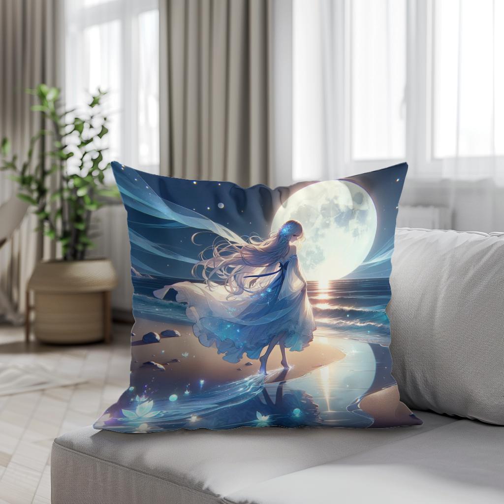 Mystic Moonlight Dance Cotton Cushion