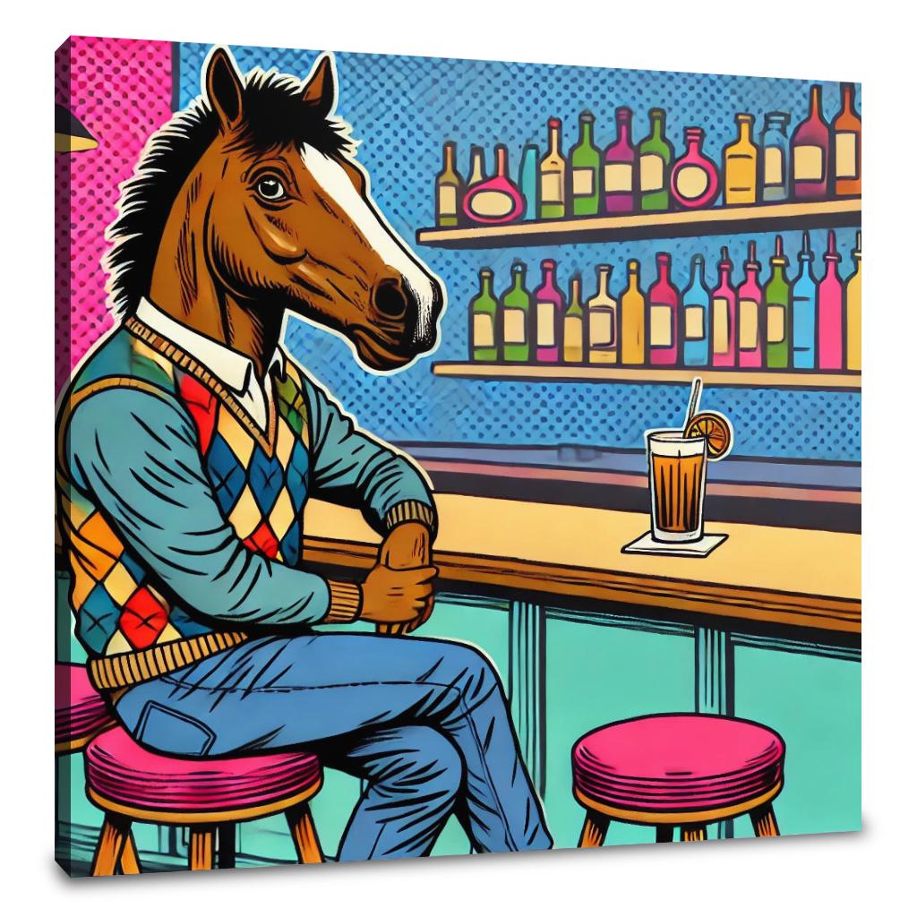 Retro Horse Bar Canvas