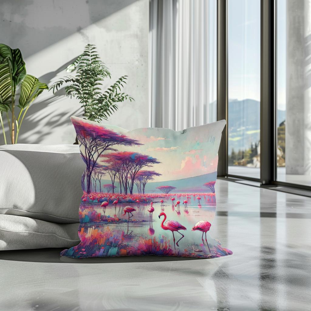 Flamingo Paradise Cotton Cushion
