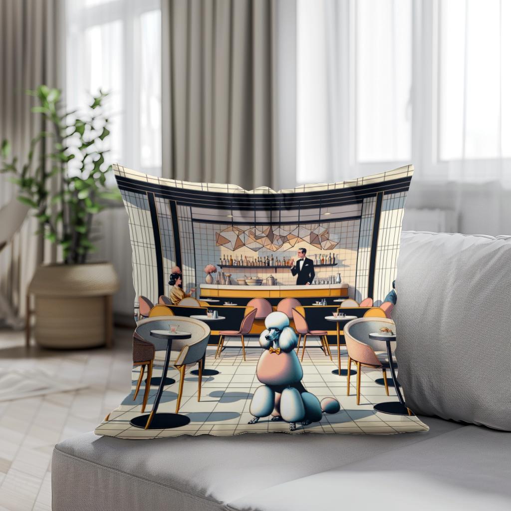 Parisian Poodle Cotton Cushion