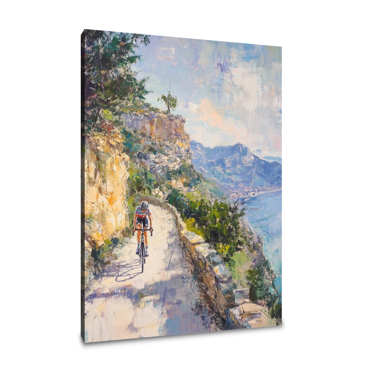 Cyclist's Mountain Pathway Canvas