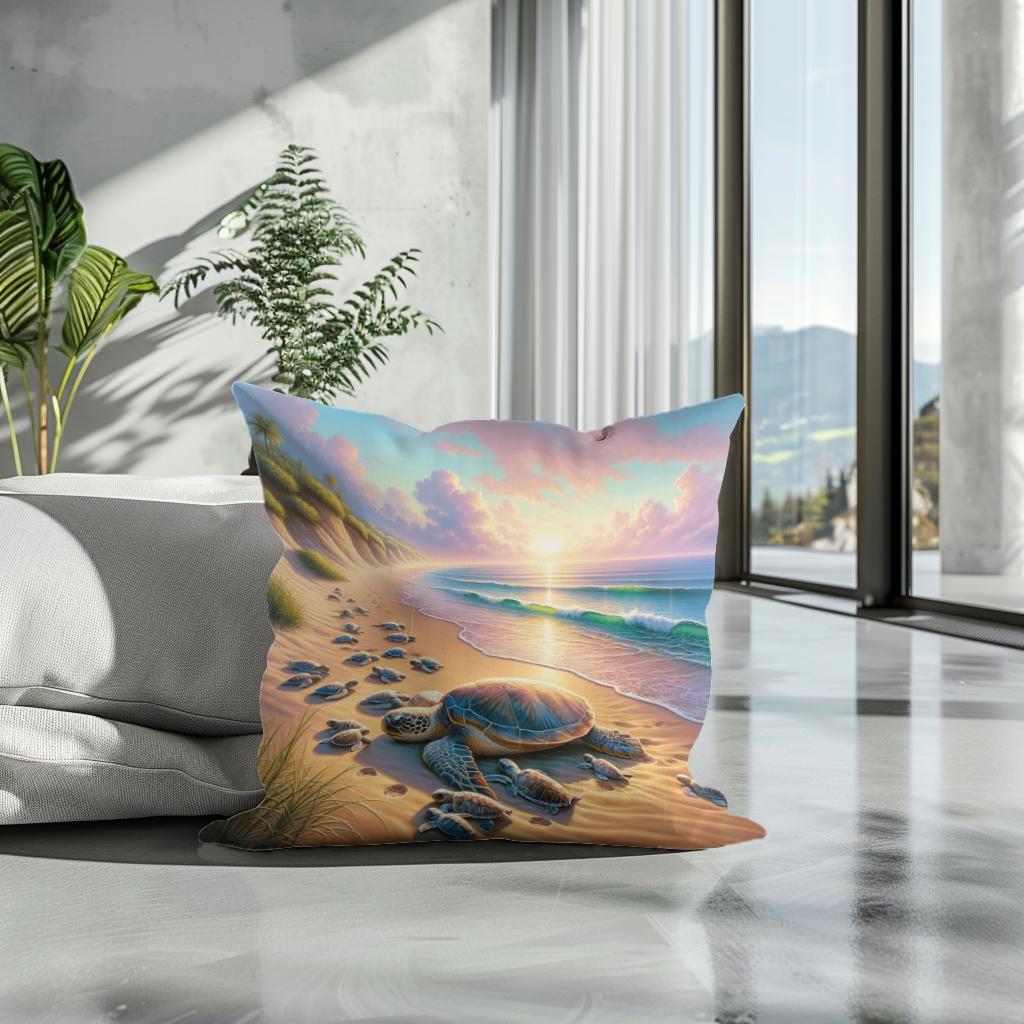Turtle Haven Dawn Cotton Cushion