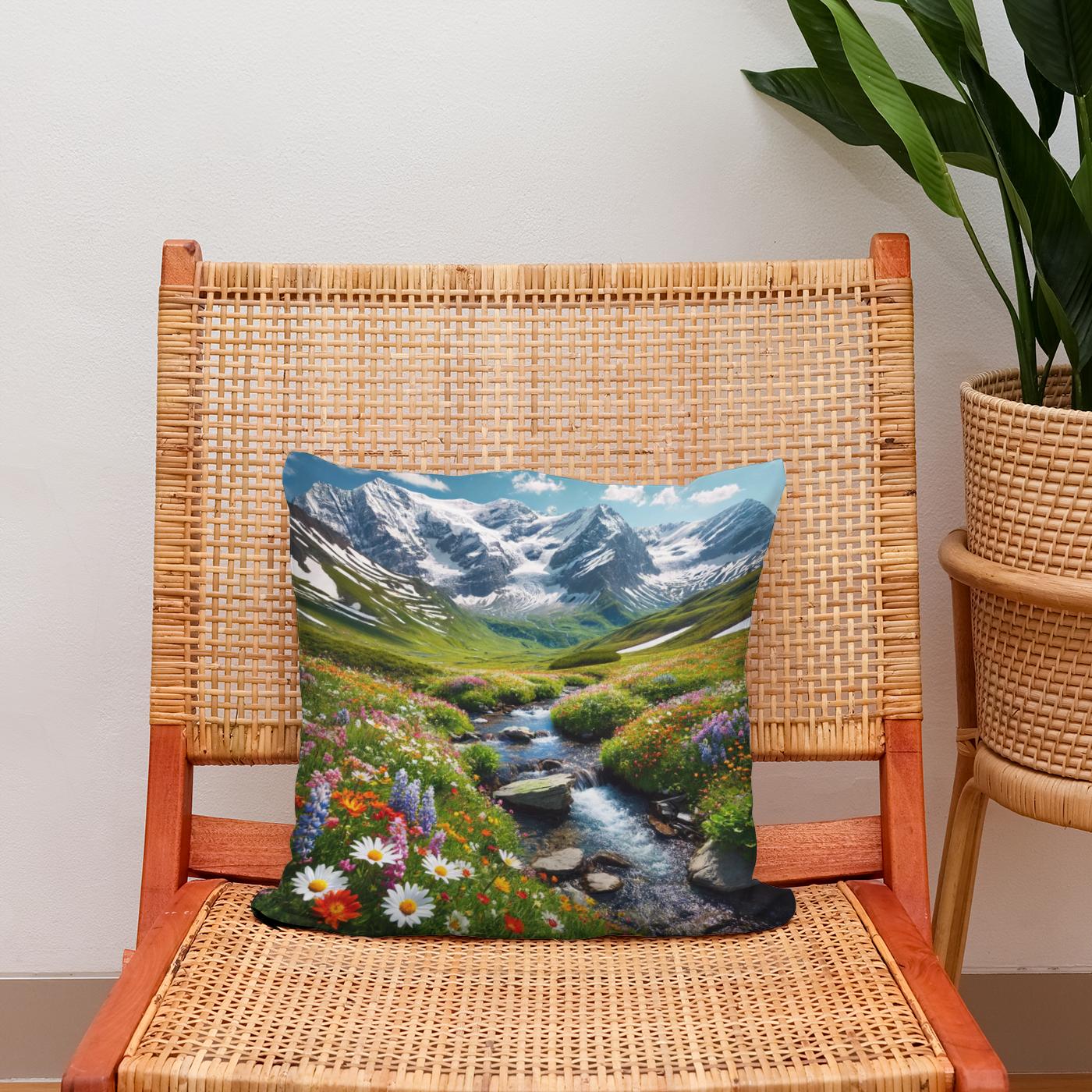 Alpine Bloom Cotton Cushion