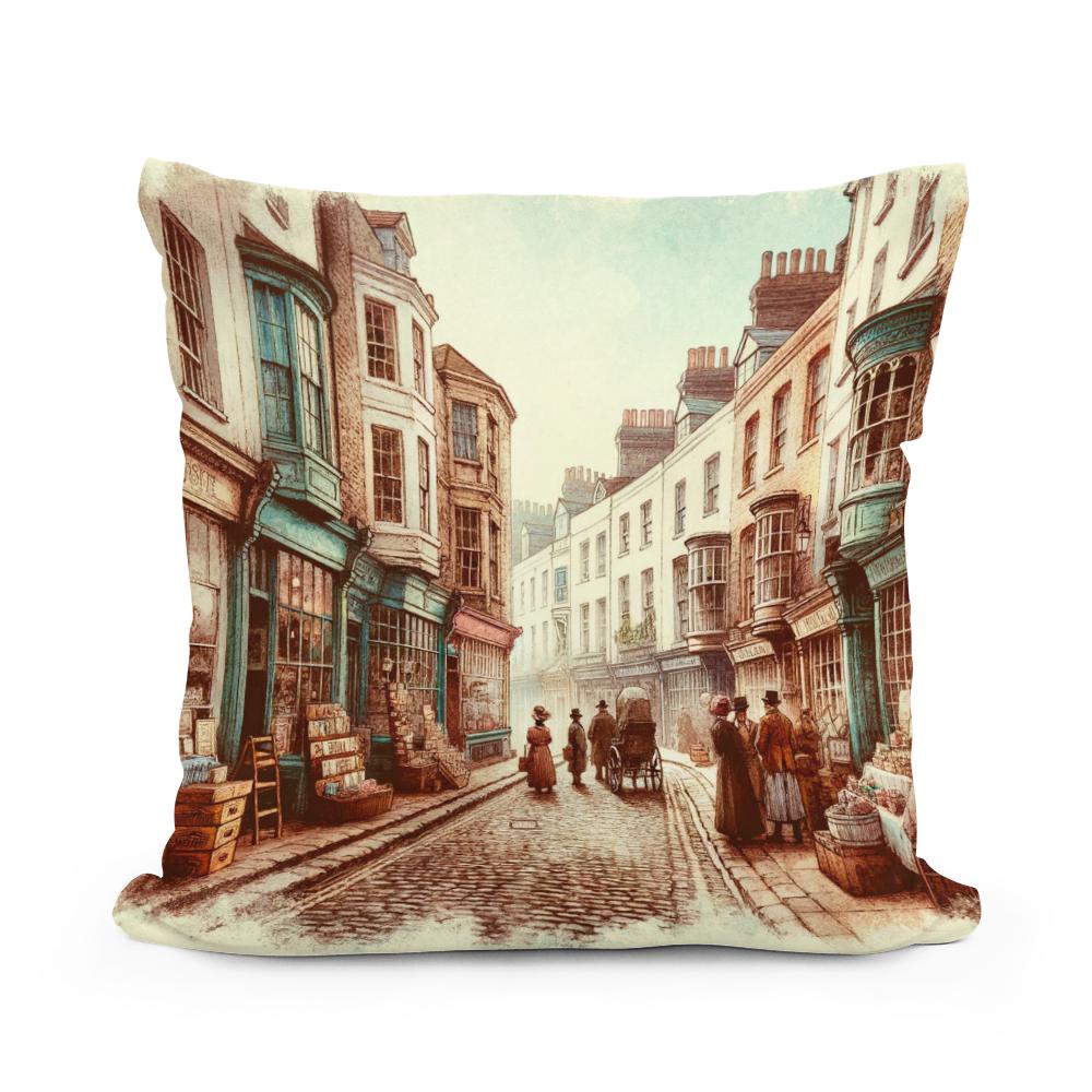 Vintage Lanes of Brighton Cotton Cushion