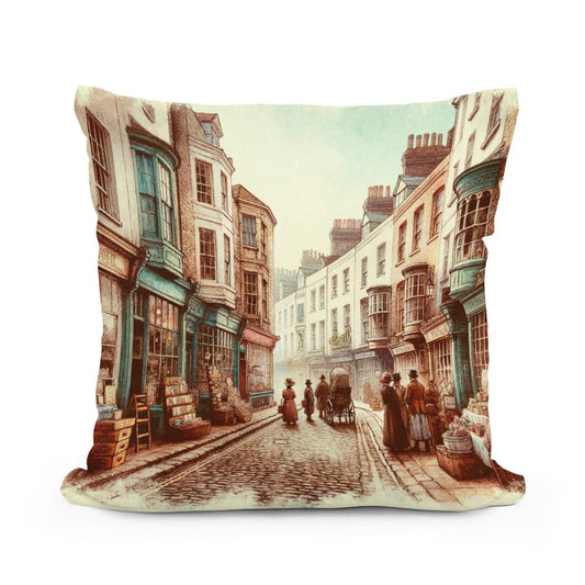 Vintage Lanes of Brighton Cotton Cushion