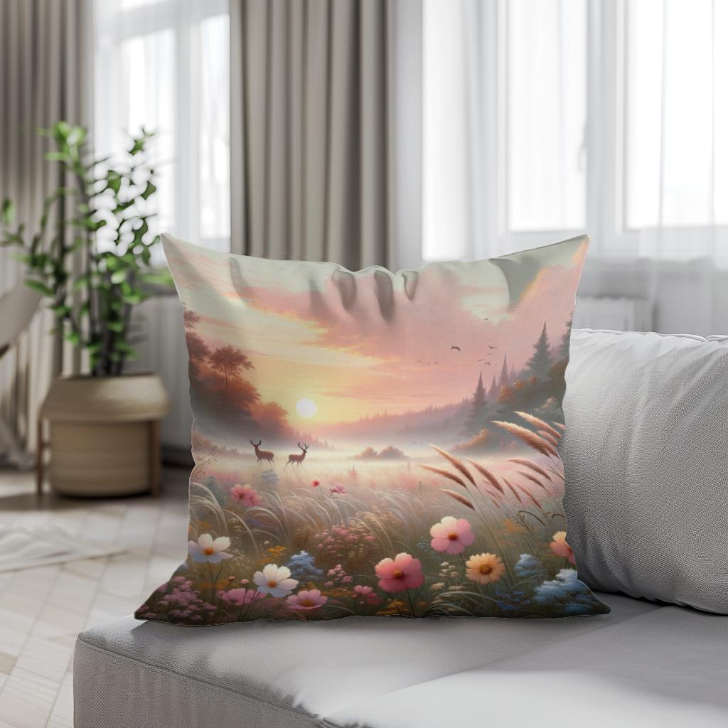 Sunrise Meadow Cotton Cushion