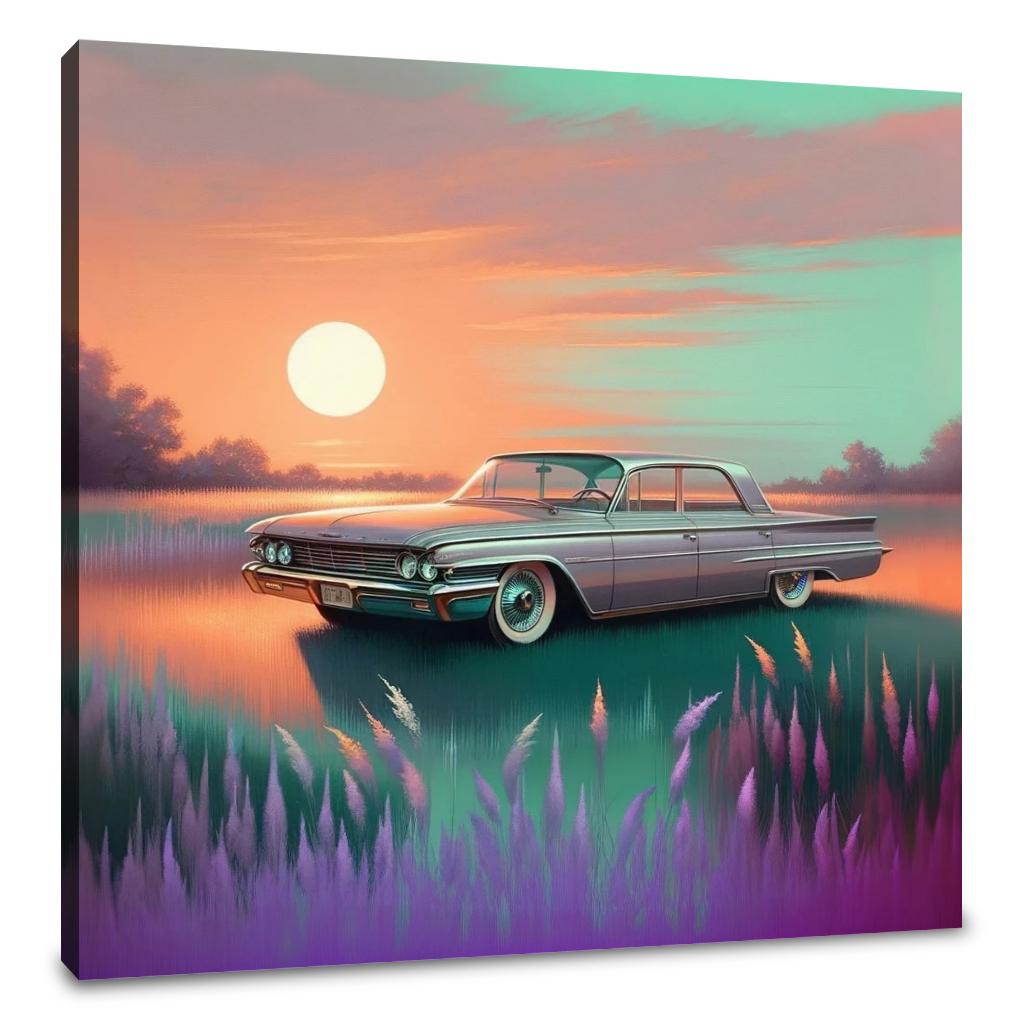 Meadow Sunset Drive Canvas