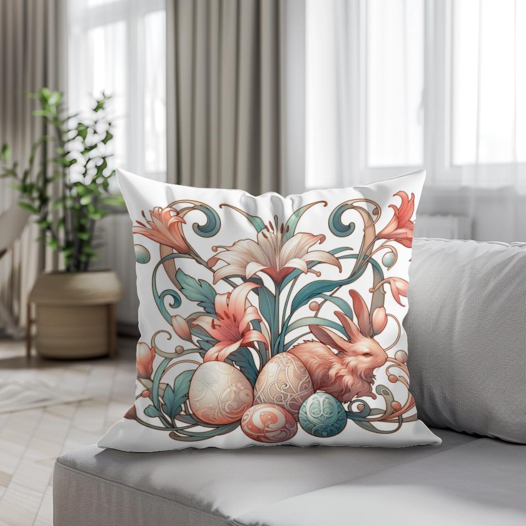 Nouveau Easter Whimsy Cotton Cushion