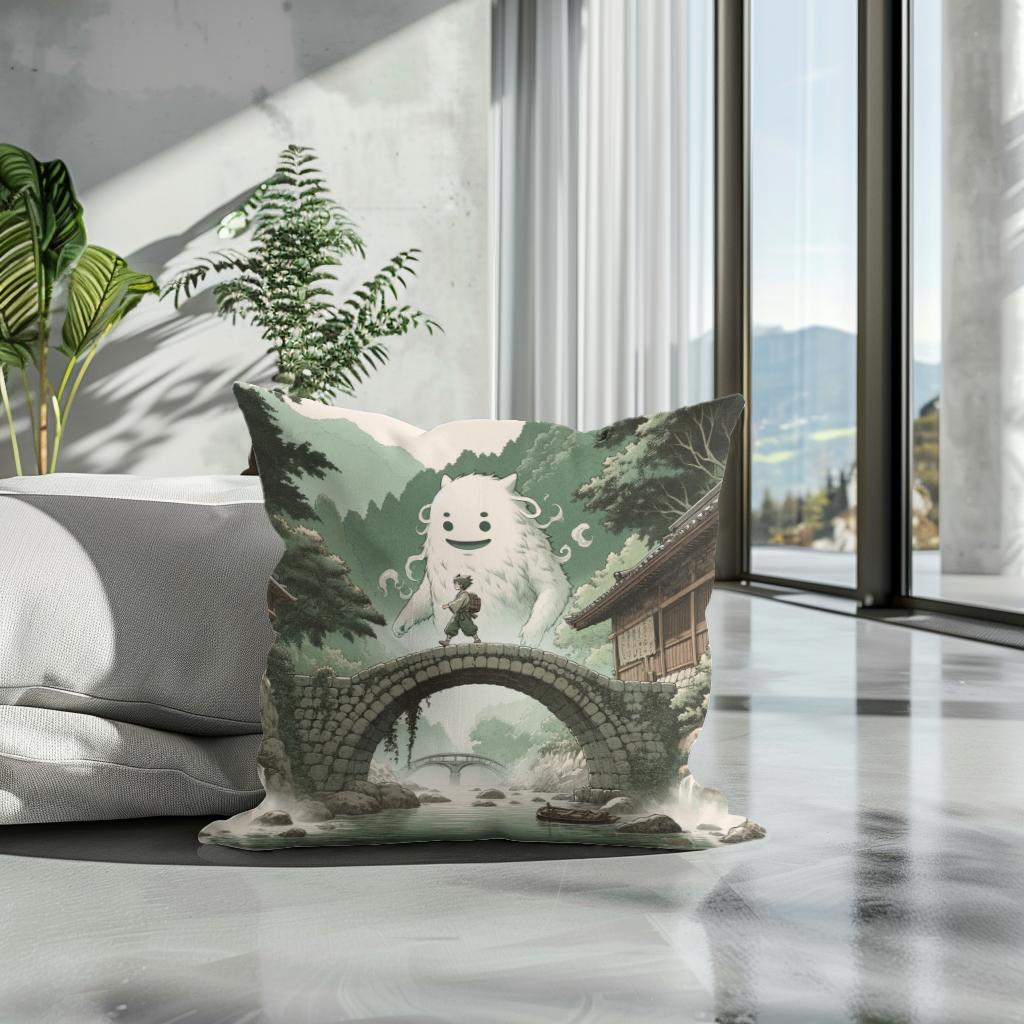 Guardian Yokai Bridge Cotton Cushion