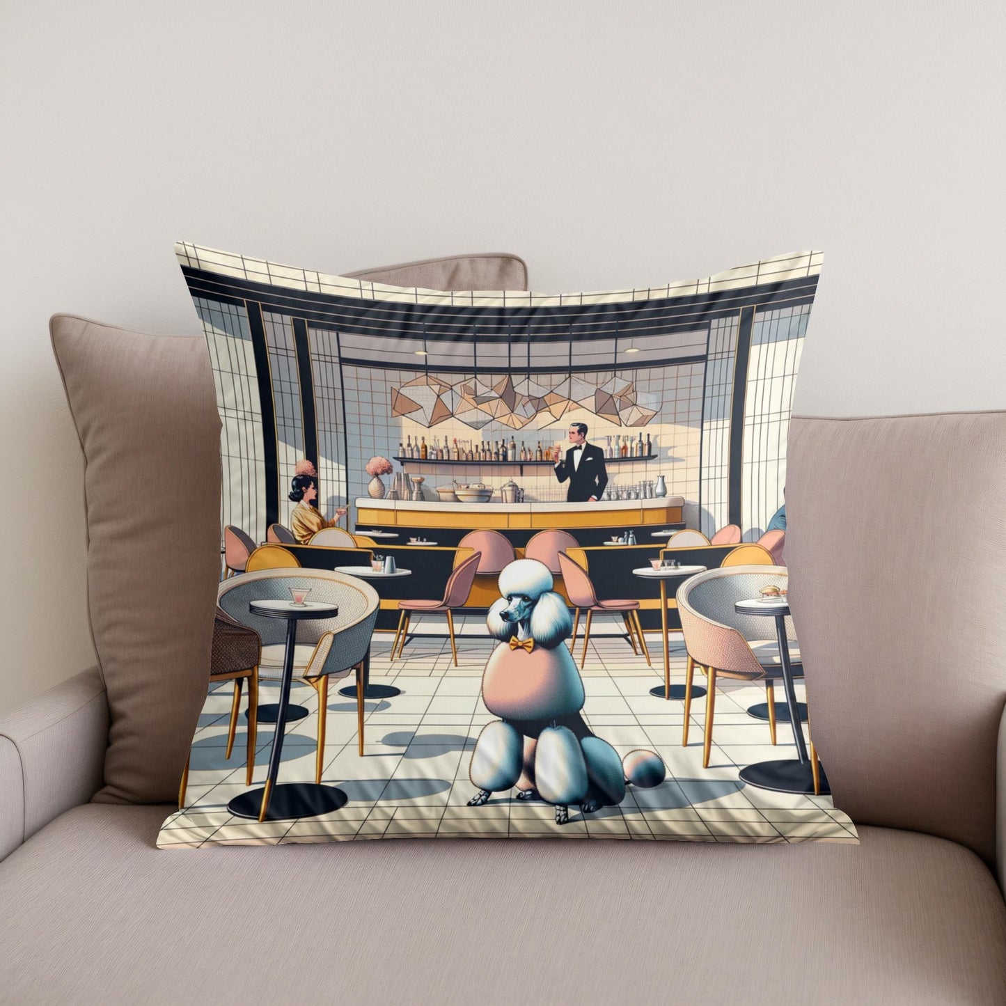 Parisian Poodle Cotton Cushion