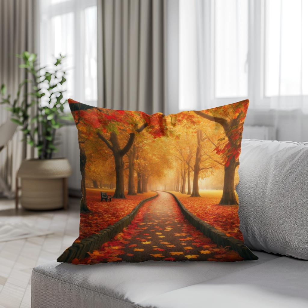 Autumn Pathway Serenity Cotton Cushion
