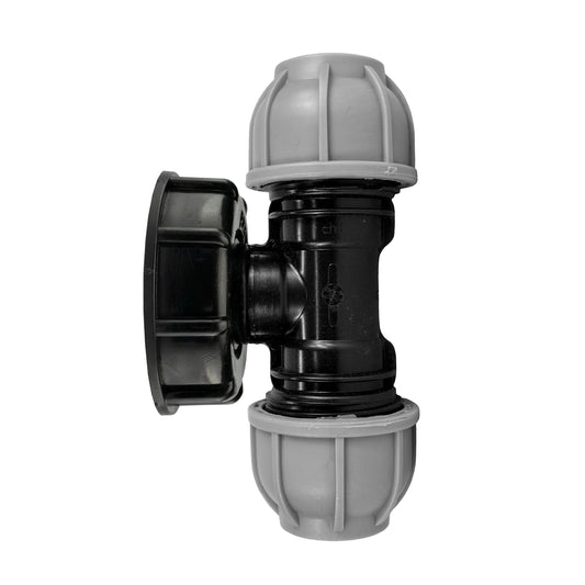 IBC 2” S60X6 Cap with 32mm MDPE Tee