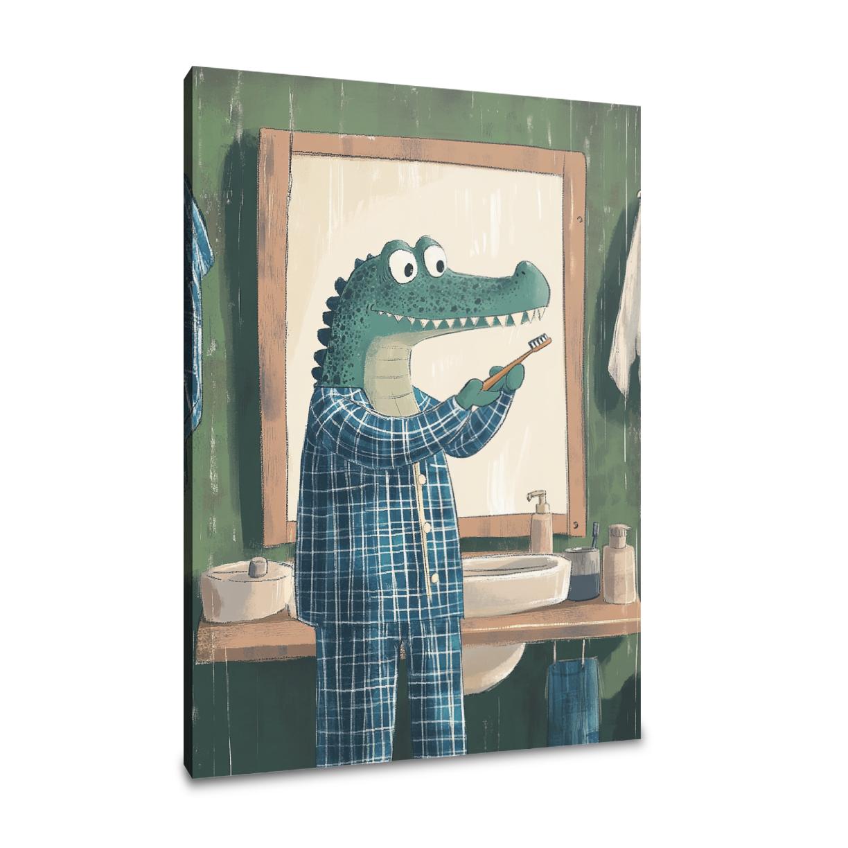 Alligator's Morning Routine Canvas